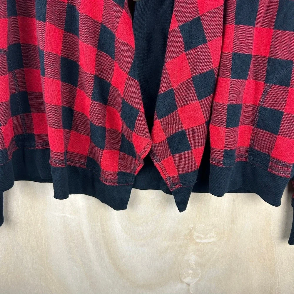 Ralph Lauren Girls L 12/14 Red‎ Black Buffalo Plaid Shawl Collar Cardigan